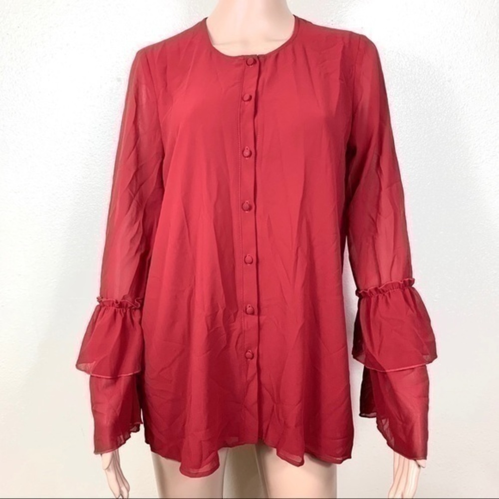 Show Me your Mumu Women’s Top blouse sleeve bell S